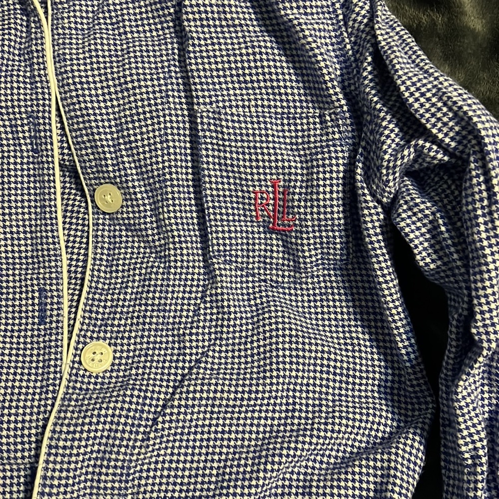 Ralph Lauren button down blouse / long sleeve pajama top - Picture 2 of 5